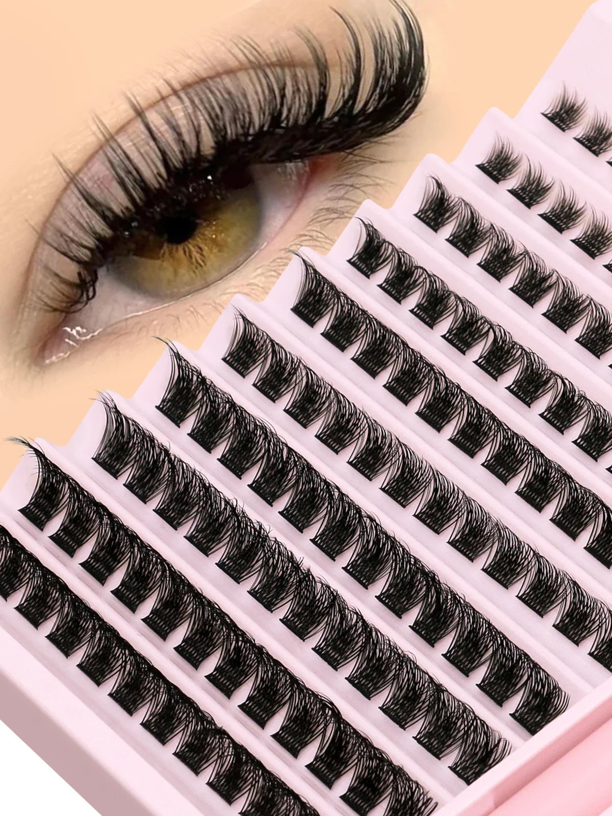 GROINNEYA Eyelash Clusters Kit – DIY Lash Extension with Bond & Seal, Waterproof Strong Hold & Tweezers