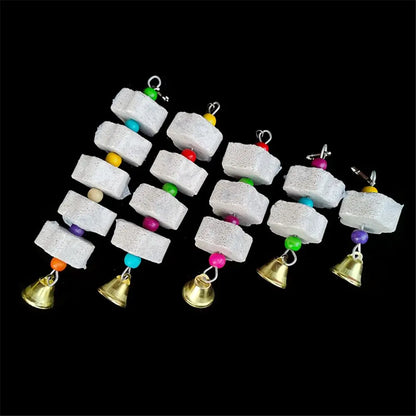 Stone Mineral Chew Toy for Parrots - Flower-Shaped Bird Cage Ornament - Pet Supplies for Healthy Beak Grinding and Chewing