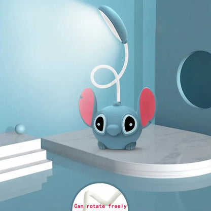 LED Lilo & Stitch Desk Lamp with Pencil Sharpener – Foldable USB Rechargeable Light, Cute Small Book Lamp, Perfect Gift
