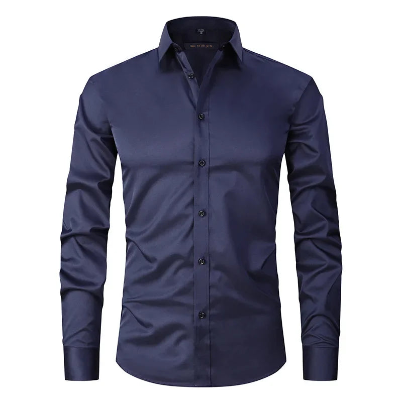 Men’s Slim Fit Dress Shirt - Long Sleeve Business Casual Formal Shirt for Spring Office & Elegant Wear