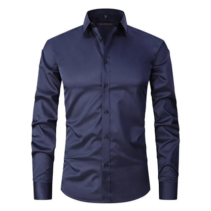 Men’s Slim Fit Dress Shirt - Long Sleeve Business Casual Formal Shirt for Spring Office & Elegant Wear