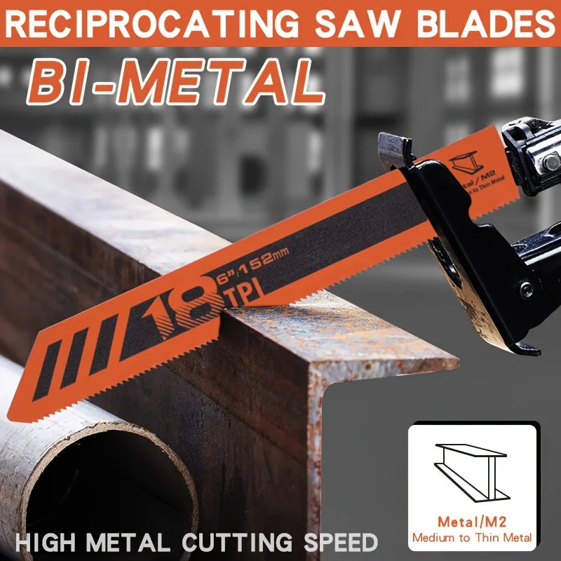 10PCS Sabre Saw Blade Set - High Efficiency Cutting Blades for Wood Plastic Aluminum and Thin Metal