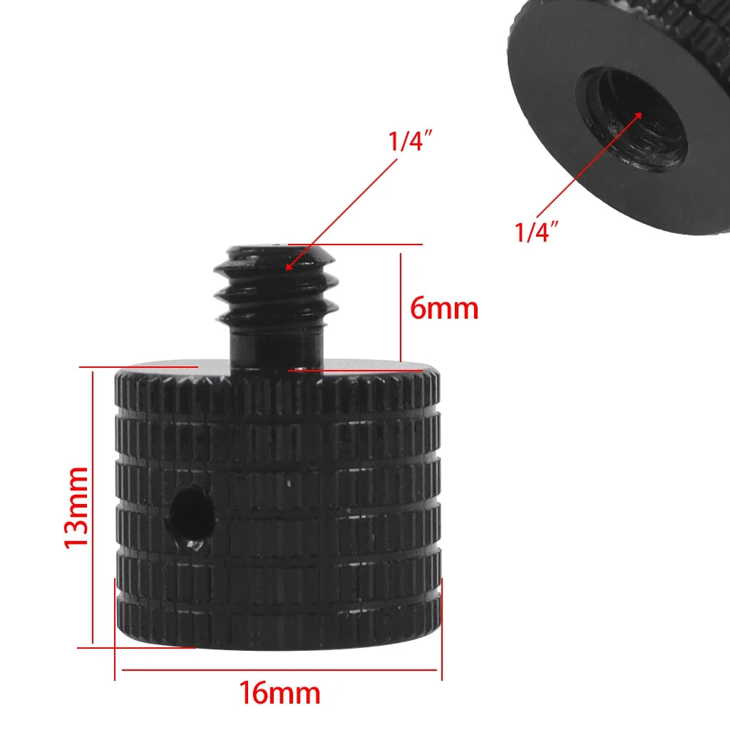 Reinforced Camera Screw Adapter - 1/4 to 3/8 Inch Male Female Thread Converter for Tripod Monopod Ball Head Light Bike Mount