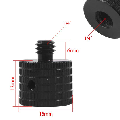 Reinforced Camera Screw Adapter - 1/4 to 3/8 Inch Male Female Thread Converter for Tripod Monopod Ball Head Light Bike Mount