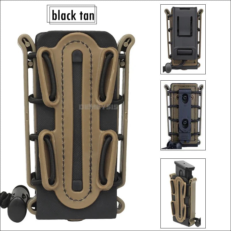 5.56mm & 7.62mm Tactical Fast Mag Pouch - MOLLE Belt Clip Soft Shell Rifle & 9mm Magazine Carrier