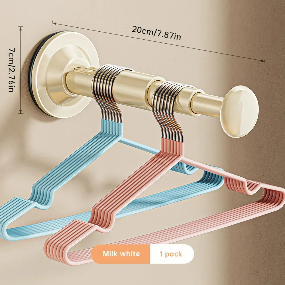 1/2pcs Hanger Storage Rack – No-Drill Suction Cup, Retractable & Adjustable Space-Saver for Home & Office