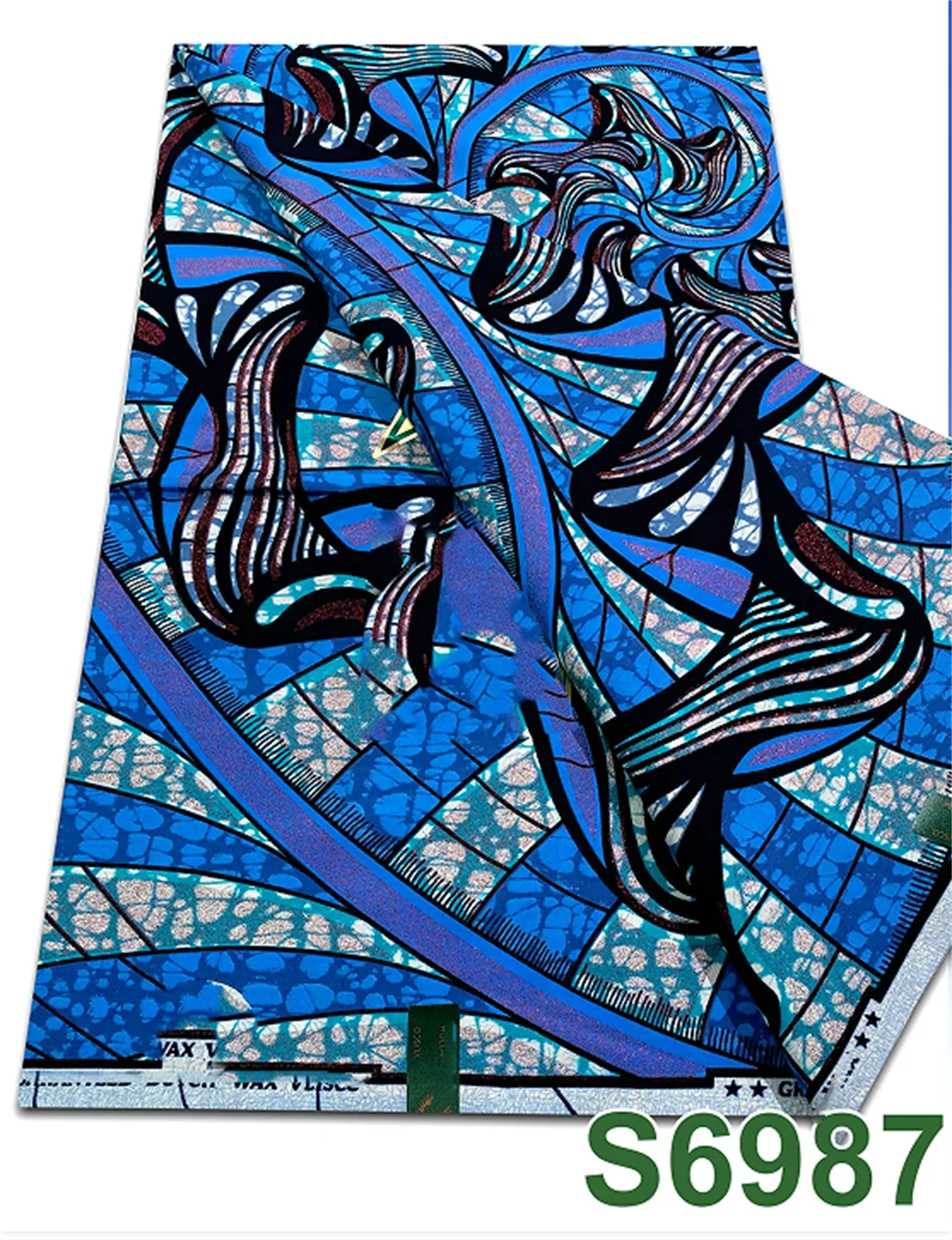 Original African Wax Print Fabric - 6 Yards 100% Cotton Nigerian Ankara Sewing Material