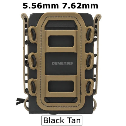 5.56mm & 7.62mm Tactical Fast Mag Pouch - MOLLE Belt Clip Soft Shell Rifle & 9mm Magazine Carrier