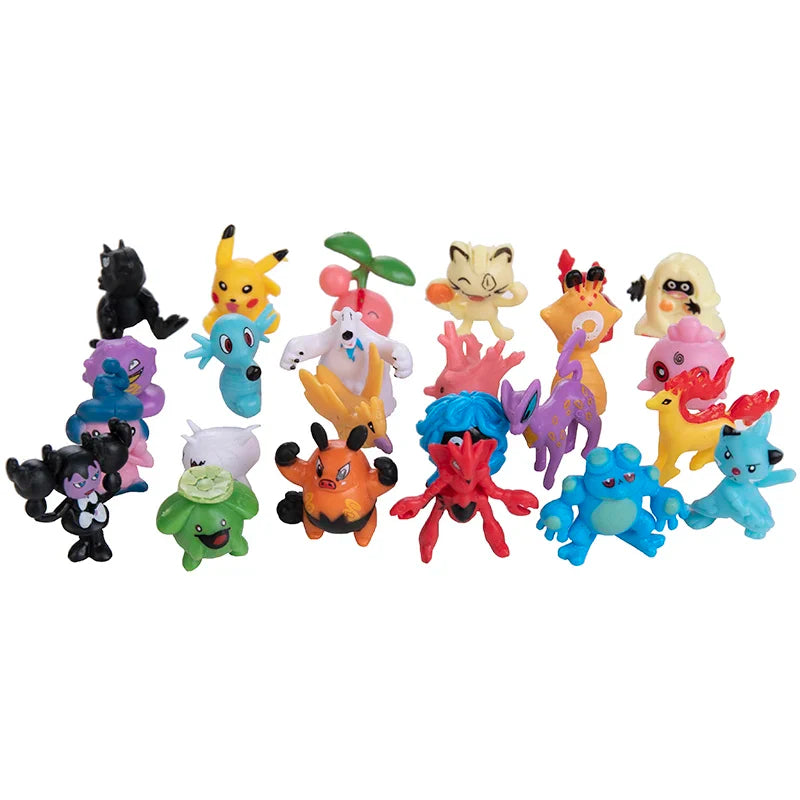 24-144Pcs Pokemon Anime Mini Figures – Pikachu Action Toys 2-3CM Kids Christmas Gifts