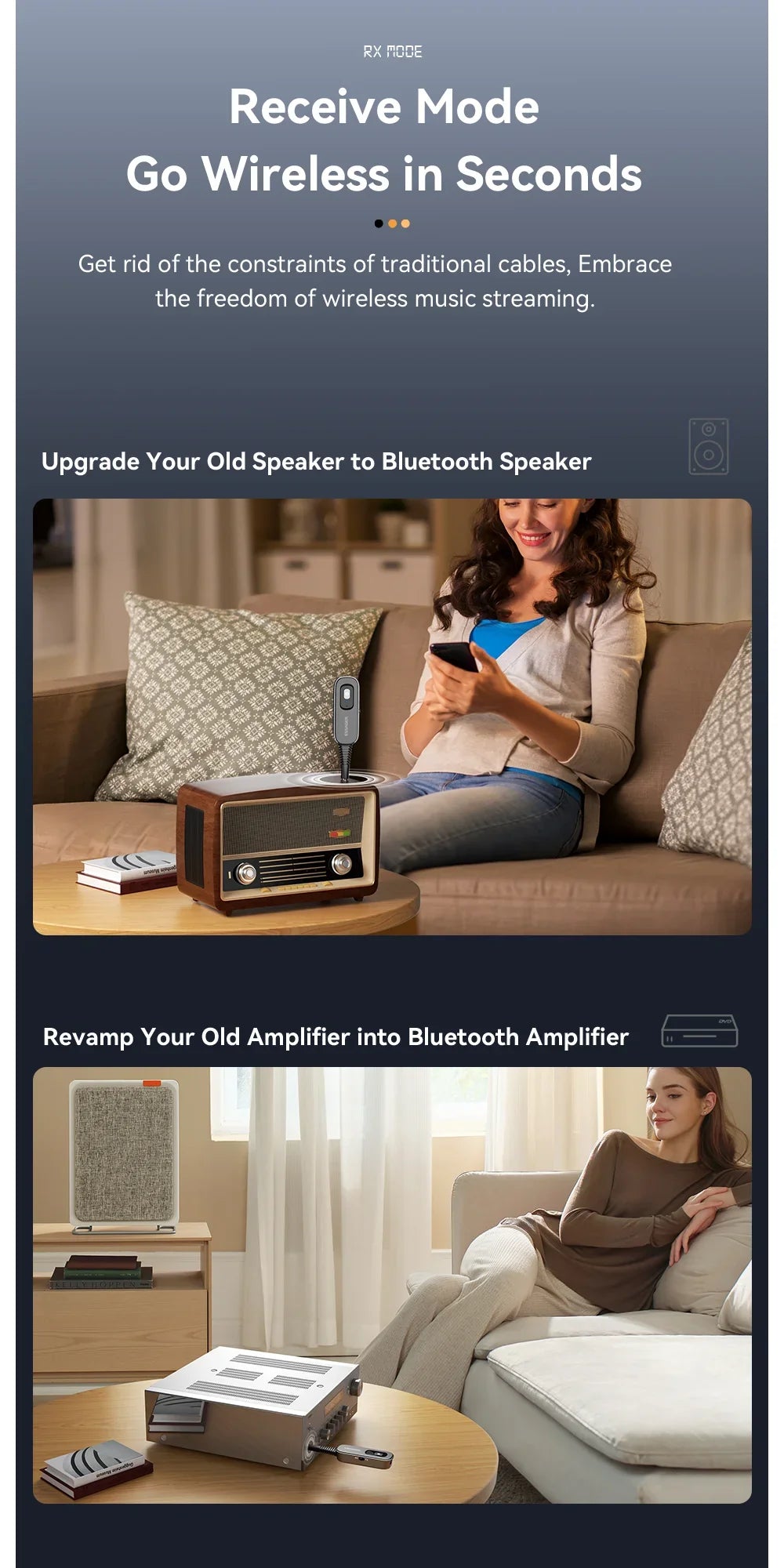 Essager Bluetooth 5.1 Audio Receiver & Transmitter – 3.5mm AUX Wireless Adapter with Mic for PC, TV, Car & Speakers