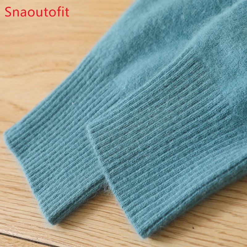 Men's Pure Mink Cashmere Sweater - O-Neck Long Sleeve Knit Pullover Autumn Winter Luxury Top
