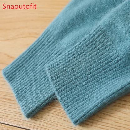 Men's Pure Mink Cashmere Sweater - O-Neck Long Sleeve Knit Pullover Autumn Winter Luxury Top