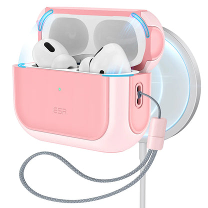 ESR AirPods Pro 2 Case with Lanyard – MagSafe Compatible Cover for AirPods Pro (2023/2022/2019) with USB-C/Lightning Cable