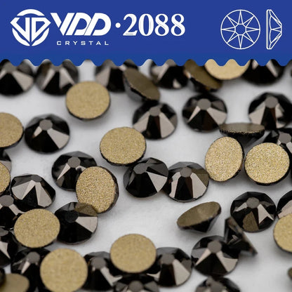 VDD Non Hot Fix Crystal Nail Art Rhinestones - 2088 Flower Flatback Gems for DIY Nail Decorations