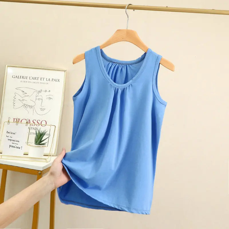 Women’s Plus Size Modal Tank Top - Loose Fold Sleeveless Summer Vest Shirt XL-6XL Casual Homewear