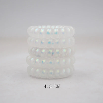 5Pcs Matte Spiral Hair Bands - Fashion Telephone Wire Elastic Hair Ties Stretchable Cord Rubber Bands for Women & Girls