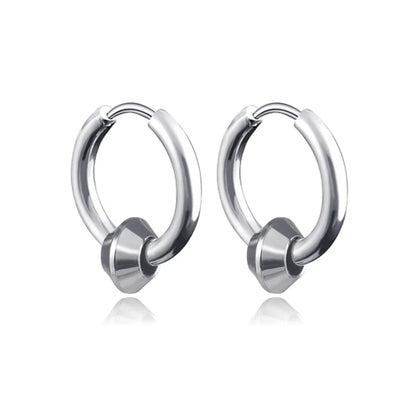 Long Hanging Cross & Leaf Hoop Earrings – Vintage Stainless Steel Hip Hop Unisex Jewelry Accessories