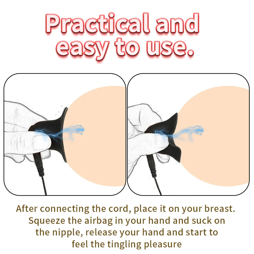 Electric Shock Nipple Clamps – Metal Breast & Clitoris Stimulator Clips for BDSM Bondage Massage (18+)