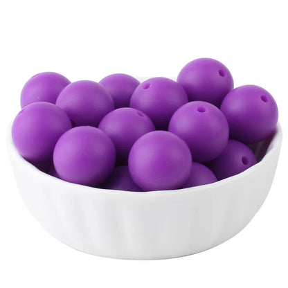 15mm Silicone Beads Set - Colorful Loose Beads for DIY Keychains, Jewelry & Beaded Pen Crafts