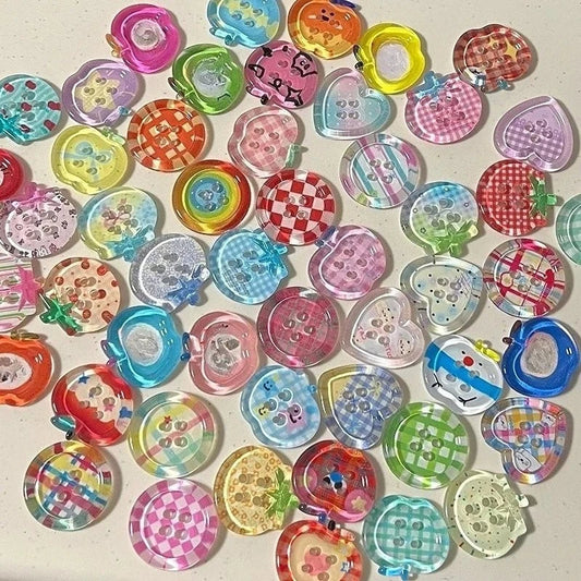 10/20PCS Colorful Transparent Buttons - Dopamine DIY Scrapbook Crafts, Baby Clothing & Jewelry Accessories