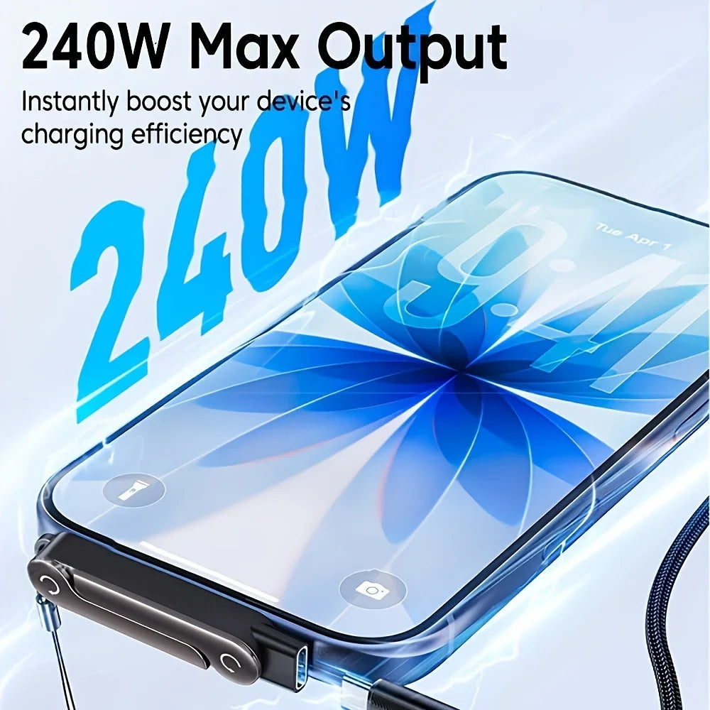 USB-C Phone Charging Holder - 240W Fast Charging OTG Adapter with Foldable Stand