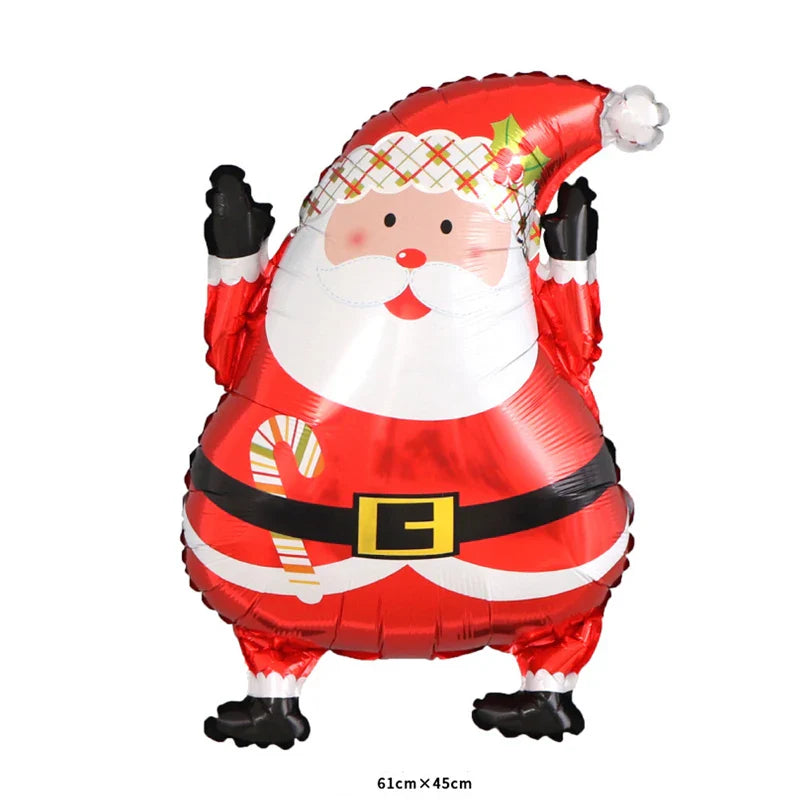 Merry Christmas Foil Balloon Set – Santa Snowman Christmas Tree Elk Cartoon Party Decorations Supplies