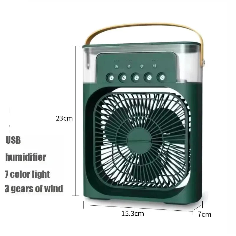 3-in-1 Mini Air Cooler Fan – Portable Household Air Conditioner with LED Night Light, Humidifier, and Adjustable Air for Home & Office
