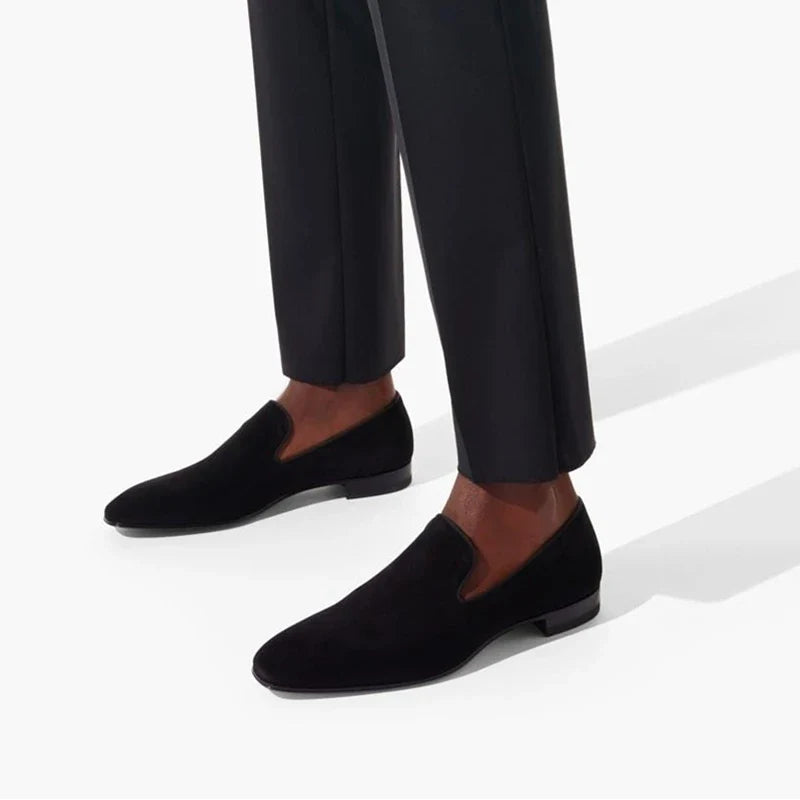 Men's Red Bottom Loafers - Solid Slip-On Party & Dress Shoes Size 38-48