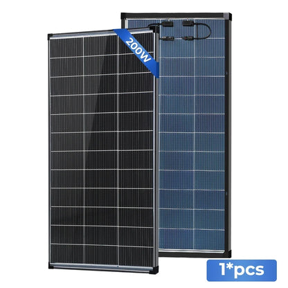 200W Bifacial N-Type Monocrystalline Solar Panel - High Efficiency Dual-Sided PV Module for RV, Boat, Cabin & Off-Grid Power Systems