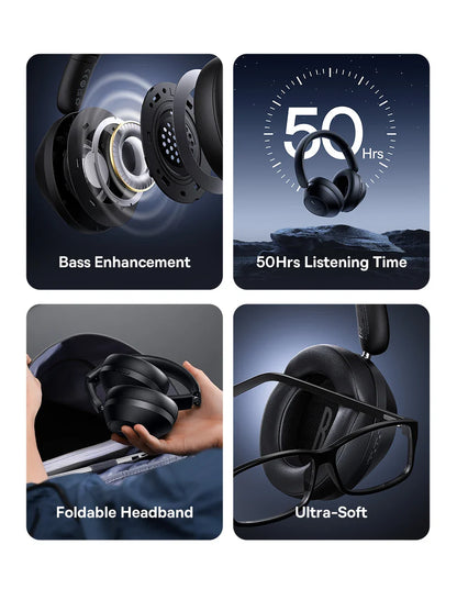 Baseus Bass 30 Max Wireless Headset - Bluetooth 5.3, Over-Ear Headphones, Bass-Enhancing 40mm Diaphragm, Ultra Low Latency, 50H Playtime
