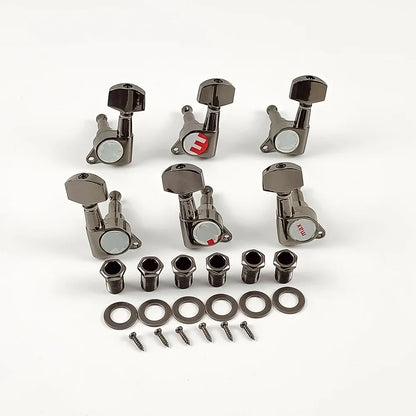 6PCS Locking Guitar Tuning Pegs – 3L3R String Tuners for Acoustic Guitar with Machine Head Knobs