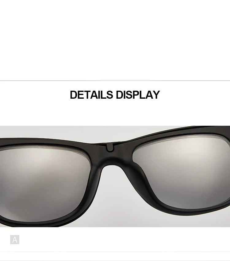 6-in-1 Polarized Magnetic Clip-On Sunglasses – Men & Women Sun Glasses with Frame & Bag
