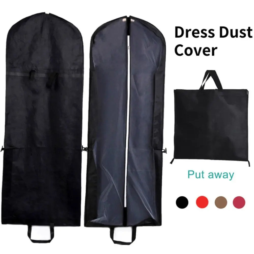150cm Waterproof Dress Cover - Foldable Dustproof Garment Storage Bag for Dresses & Clothing Protection