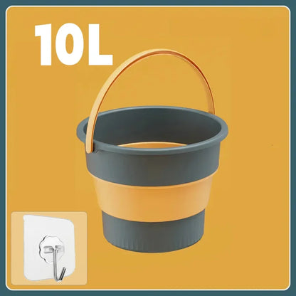 Portable Folding Silicone Bucket - 5L/10L/17L Collapsible Thickened Bucket for Car Washing, Fishing, Camping & Outdoor Use