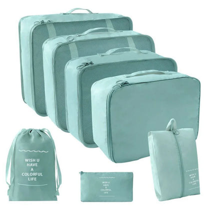 7-Pcs Travel Organizer Packing Cubes Set – Portable Luggage Storage Bags for Clothes, Shoes & Accessories