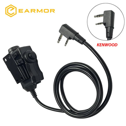 EARMOR M32 MOD4 Tactical Shooting Earmuffs - Noise Reduction Headset with Helmet ARC Rail Adapter and Kenwood PTT Adapter