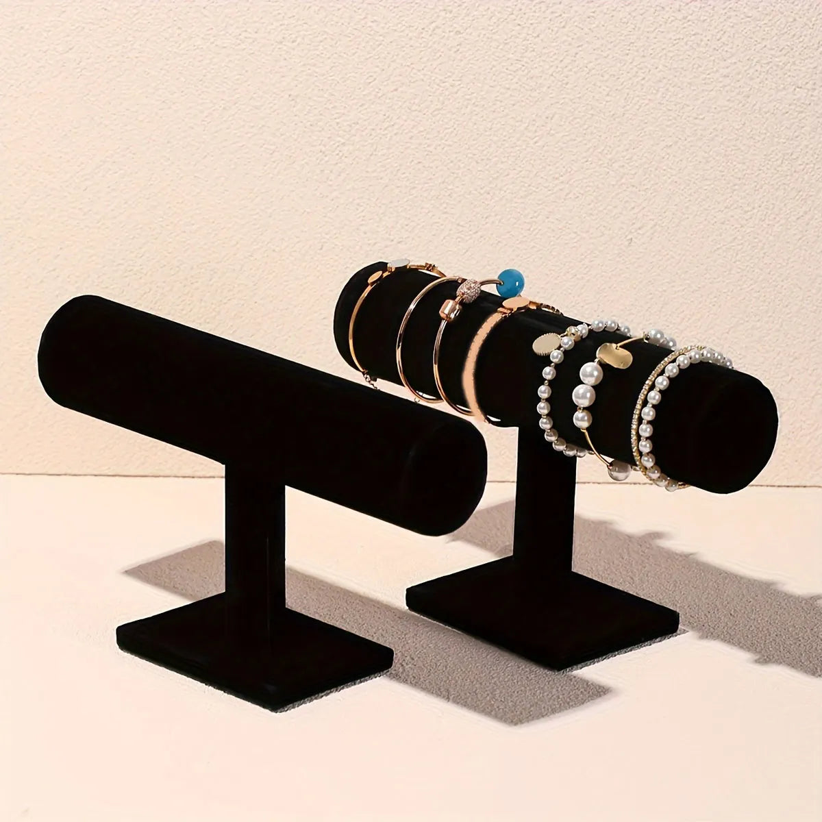 T-Shaped Jewelry Display Stand - Vertical Bracelet, Necklace & Watch Storage Organizer