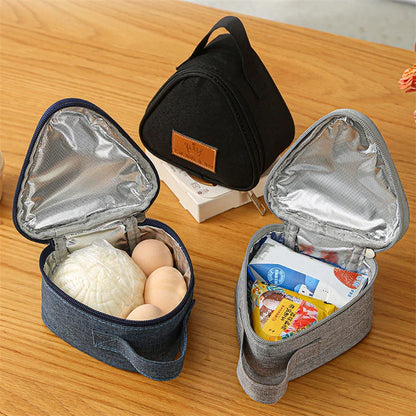 Mini Triangular Insulation Bag - Aluminum Foil Thermal Cooler Lunch Tote for Students, Rice Ball Bag, Bento Box, Carry Bag for Lunch