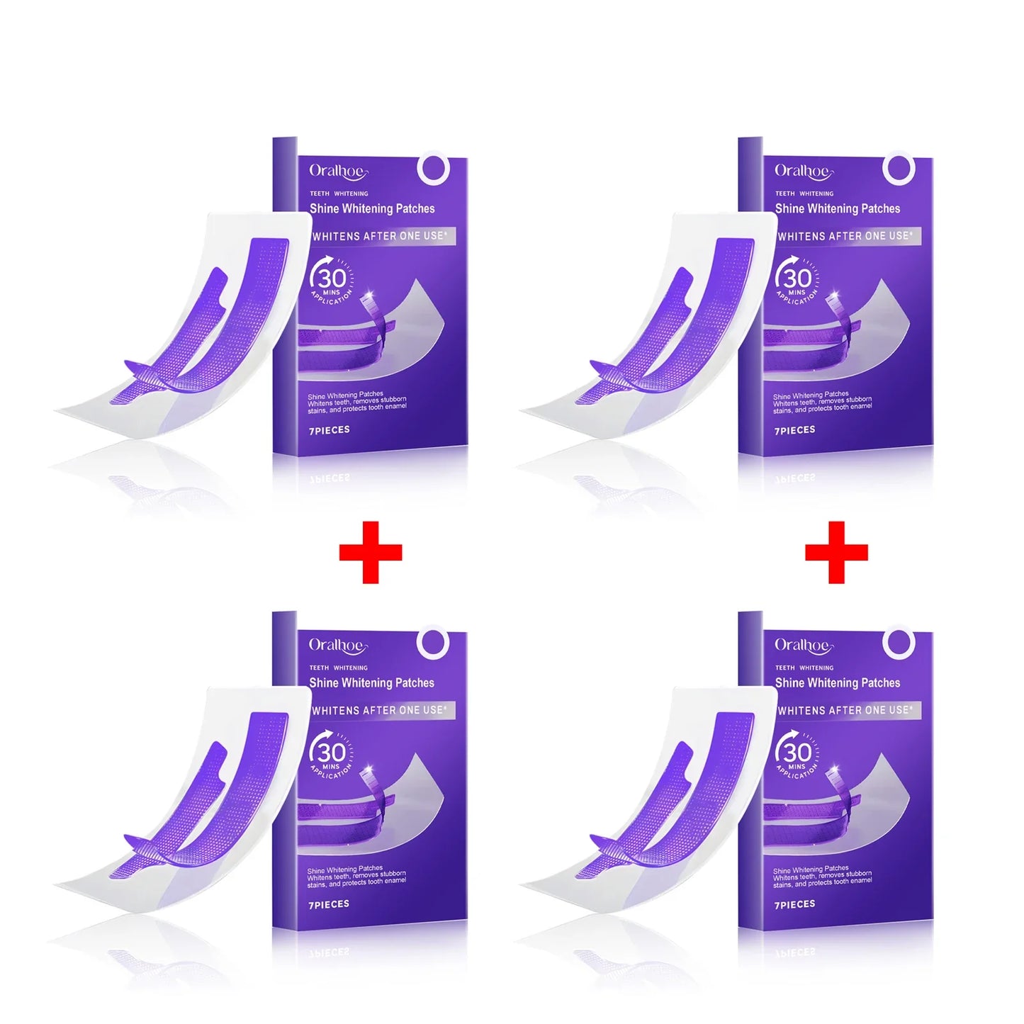 Purple Teeth Whitening Strips - Stain Removal, Plaque Cleaning & Brightening Dental Care Kit