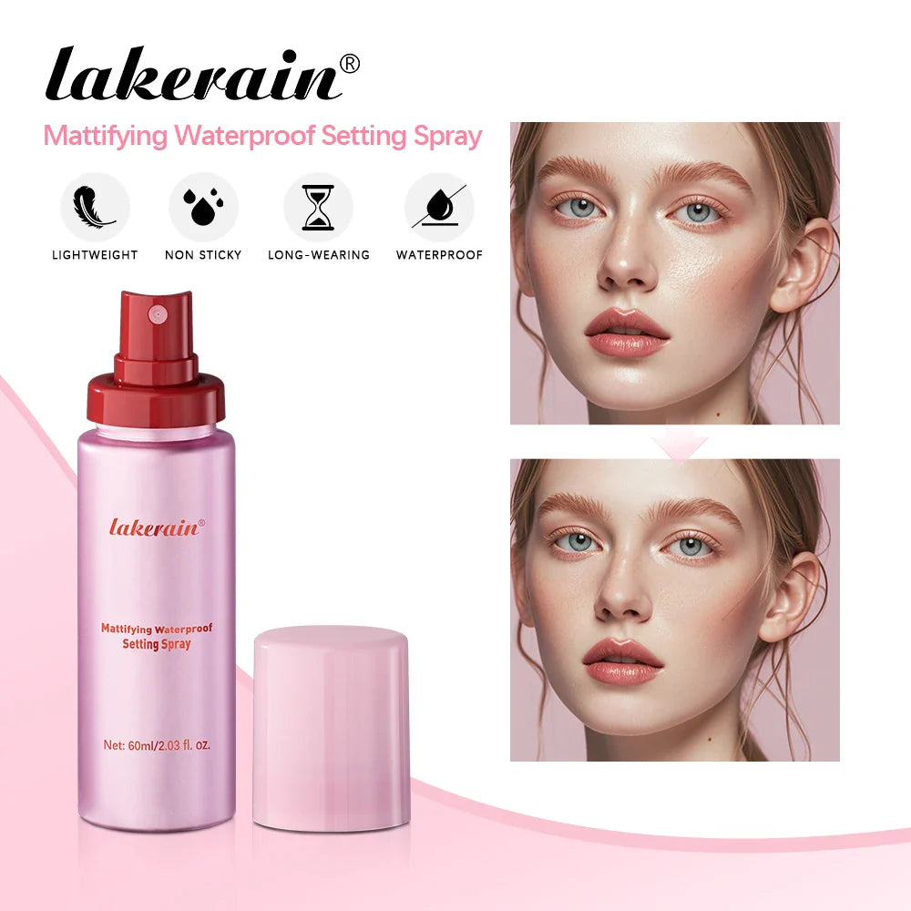 Mattifying Waterproof Setting Spray – Glossy to Matte Base Makeup Oil Control, Non-Sticky Make-Up Fixer for All Skin Types