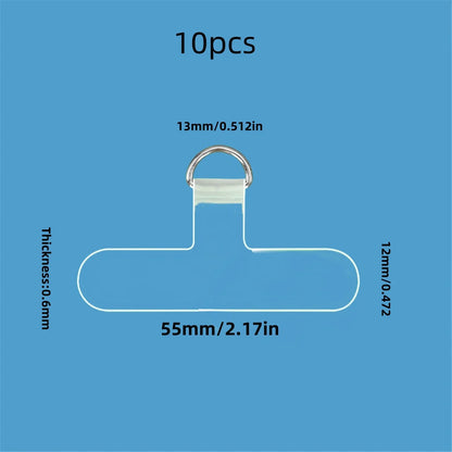 Transparent Phone Anti-Lost Lanyard Card – 1/3/5/10PCS TPU Universal Tether Tab with Loop Hole, Strap Patch & Cord Clip Gasket