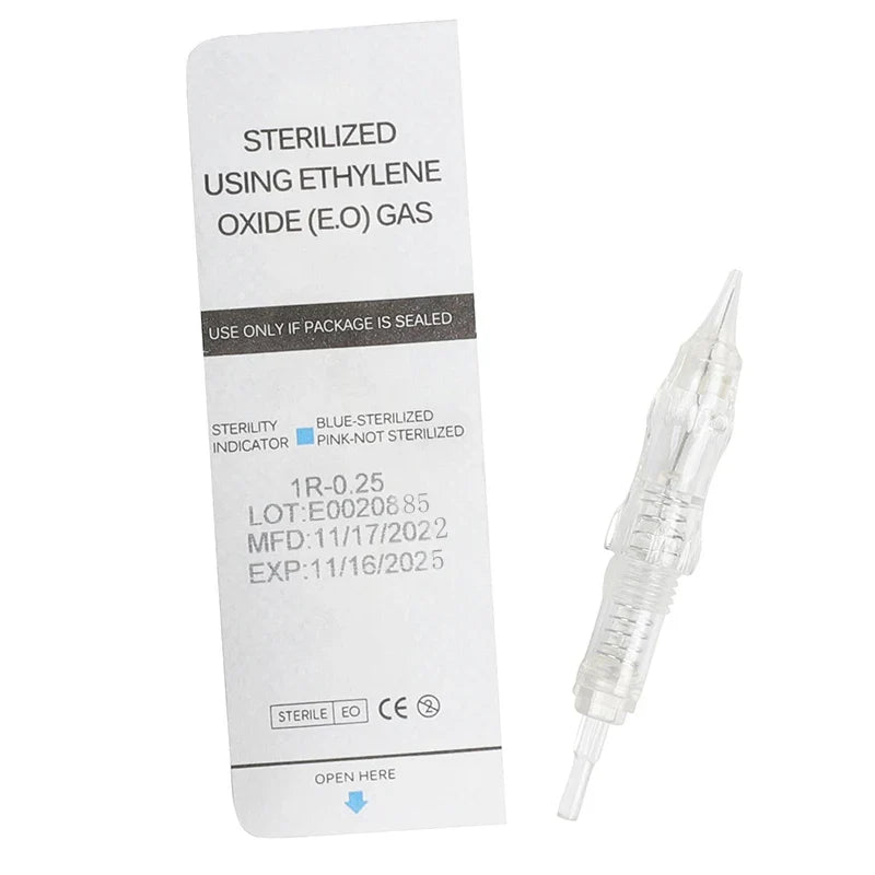 Professional PMU Cartridge Needles – 1R 3R 5R Screw Tips for P300 Rotary Tattoo Machine, Eyebrow & SMP Use