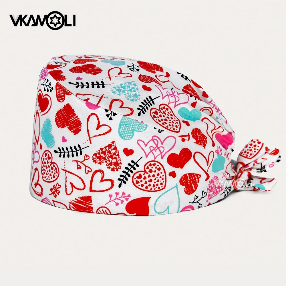 Unisex Ankara Cotton Nursing Hat - 100% Cotton Surgical Scrub Cap for Doctors, Nurses & Veterinary Medical Staff