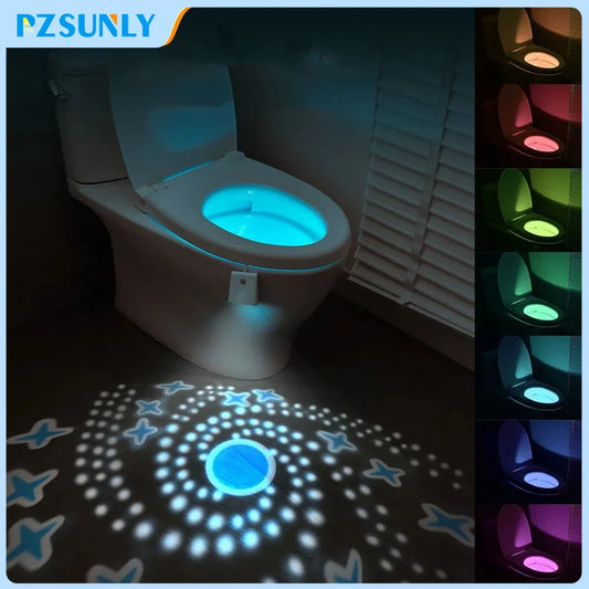 Toilet Night Light Motion Sensor LED Lamp – 7 Color Rechargeable Waterproof Bathroom Night Light for Toilet, Washroom & Home Decoration