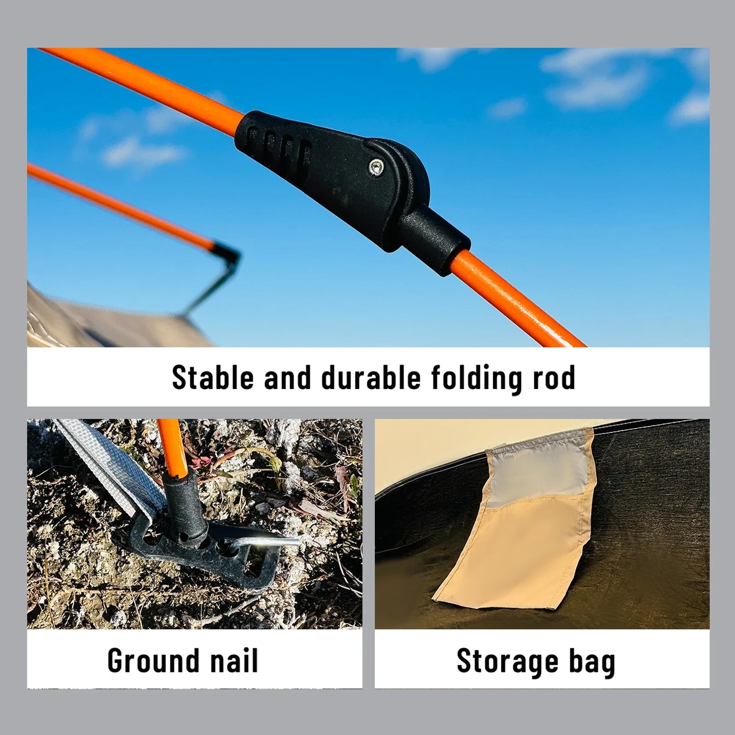 Outdoor Automatic Quick-Open Tent – Rainproof & Sun-Proof 4-Person Beach and Fishing Shelter
