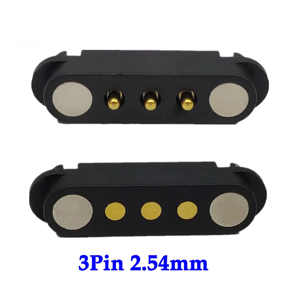 2A DC Magnetic Pogo Pin Connector - 2-5 Pin Spring Loaded Male Female Power Socket with 2.5/2.8mm Pitch