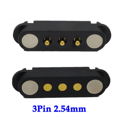 2A DC Magnetic Pogo Pin Connector - 2-5 Pin Spring Loaded Male Female Power Socket with 2.5/2.8mm Pitch