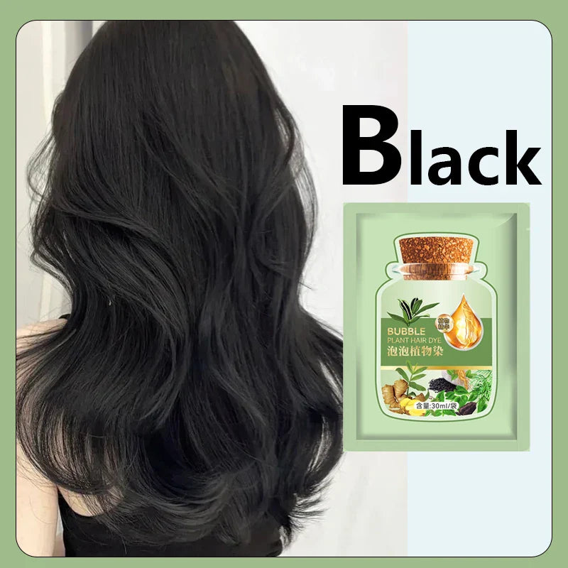 Pure Natural Herbal Hair Dye Shampoo – 5-Minute Gray & White Hair Color, Non-Irritating Hair Repair for Men & Women
