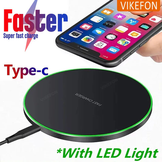 Wireless Phone Charger Stand - Fast Charging Pad Dock for iPhone 16/15/14/13/12/11, Samsung & Xiaomi