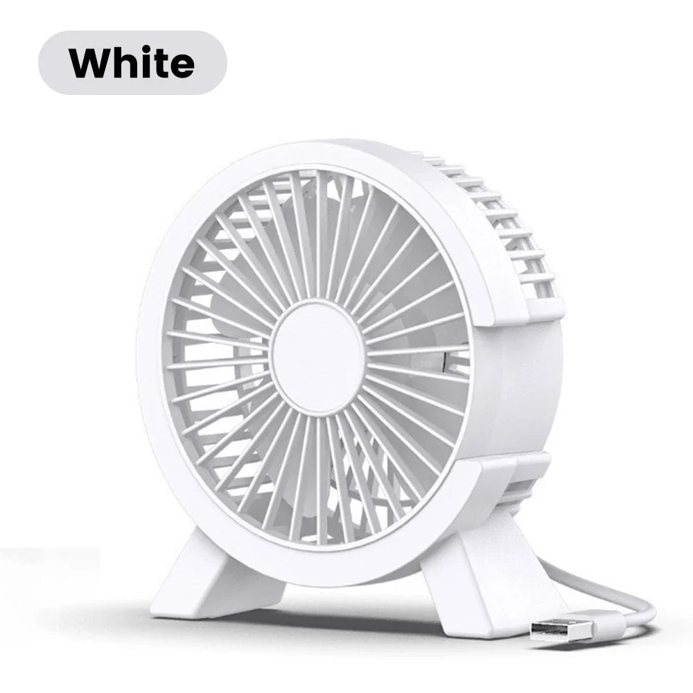 Mini USB Rechargeable Desk Fan - Portable Small Cooling Fan for Student Dorm, Office, Computer Desk and Home Use